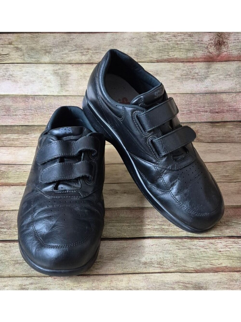 SAS Tripad Comfort Women's Size 9.5 Black Leather Shoes Double Strap Workwear